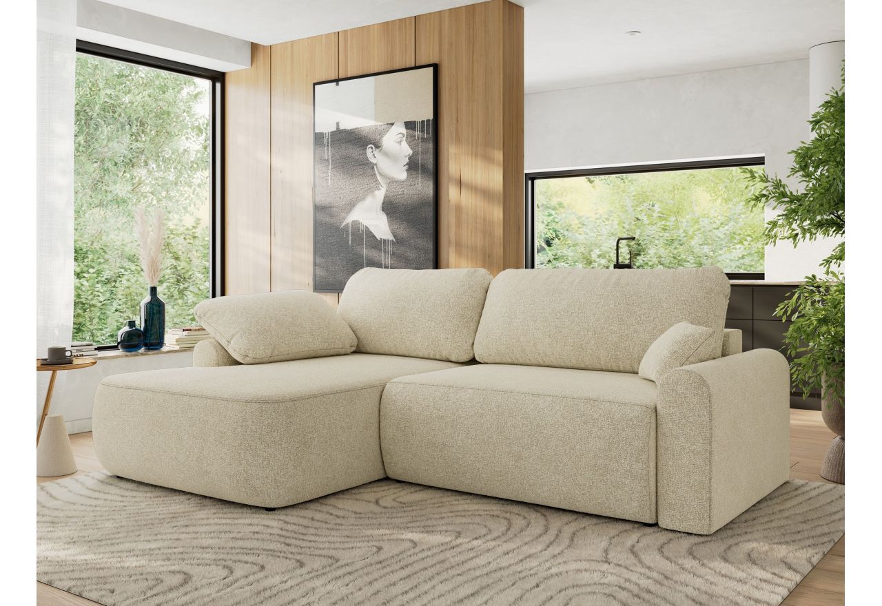 Narożnik CUBO L - strona lewa - kremowy, struktura