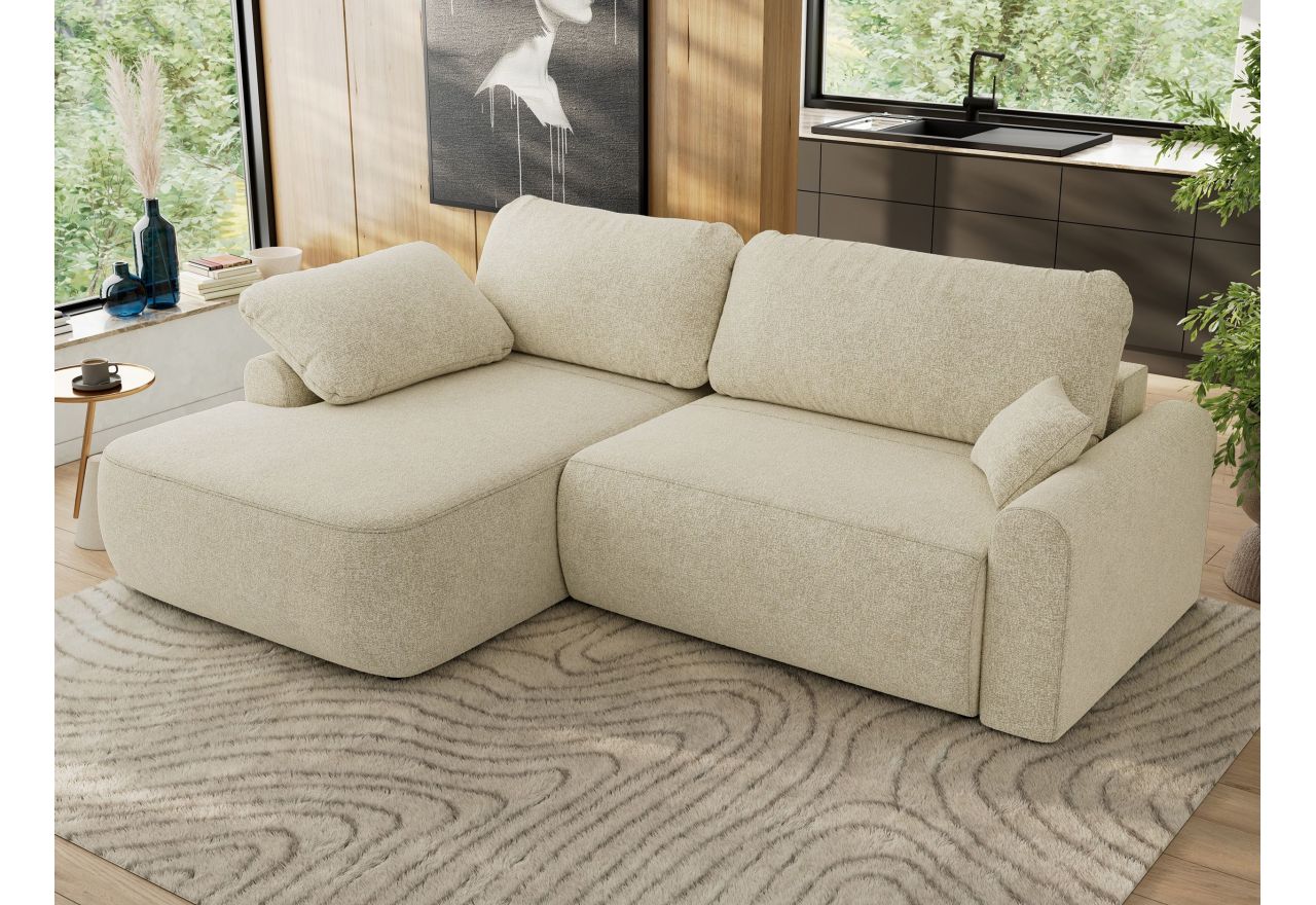 Narożnik CUBO L - strona lewa - kremowy, struktura