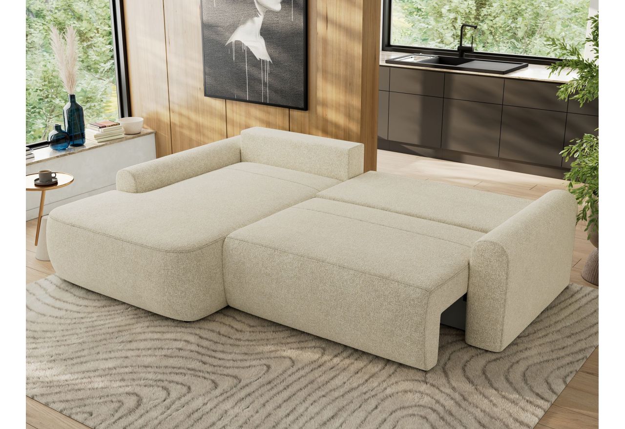 Narożnik CUBO L - strona lewa - kremowy, struktura