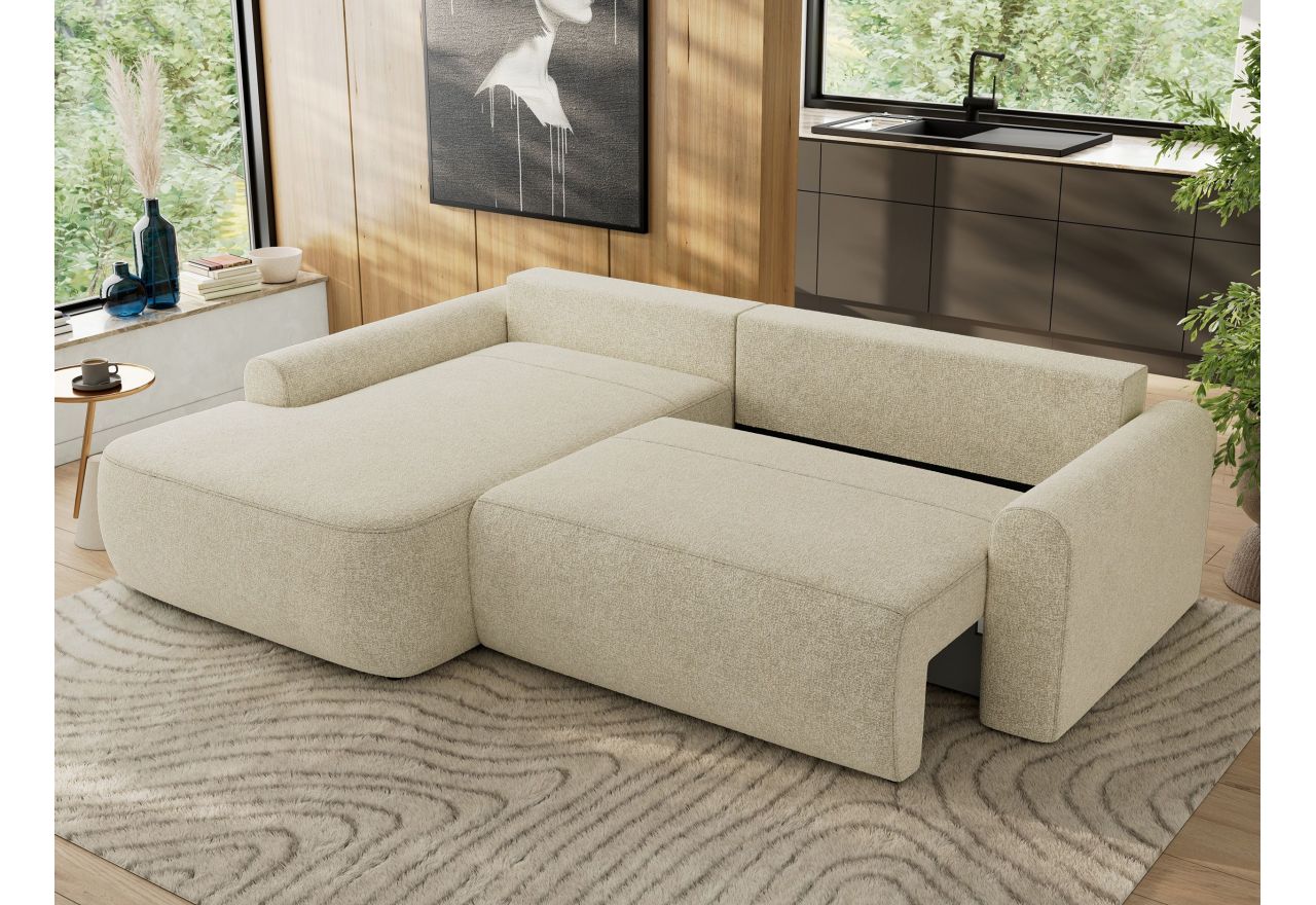 Narożnik CUBO L - strona lewa - kremowy, struktura