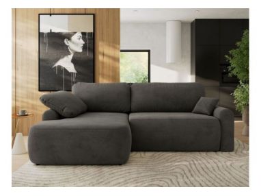 Narożnik CUBO L - strona lewa - ciemnoszary, welwet