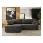 Narożnik CUBO L - strona lewa - ciemnoszary, welwet