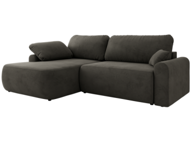 Narożnik CUBO L - strona lewa - ciemnoszary, welwet