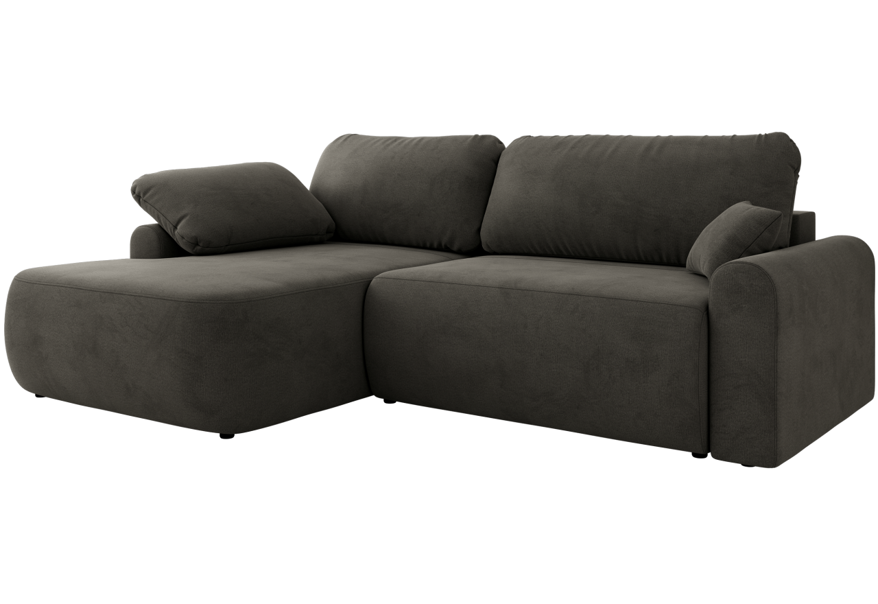 Narożnik CUBO L - strona lewa - ciemnoszary, welwet