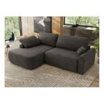 Narożnik CUBO L - strona lewa - ciemnoszary, welwet