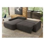 Narożnik CUBO L - strona lewa - ciemnoszary, welwet