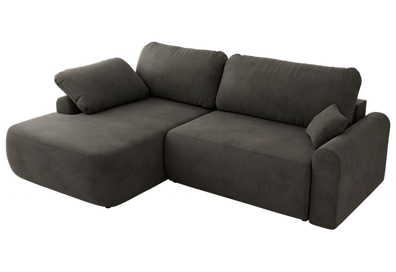 Narożnik CUBO L - strona lewa - ciemnoszary, welwet