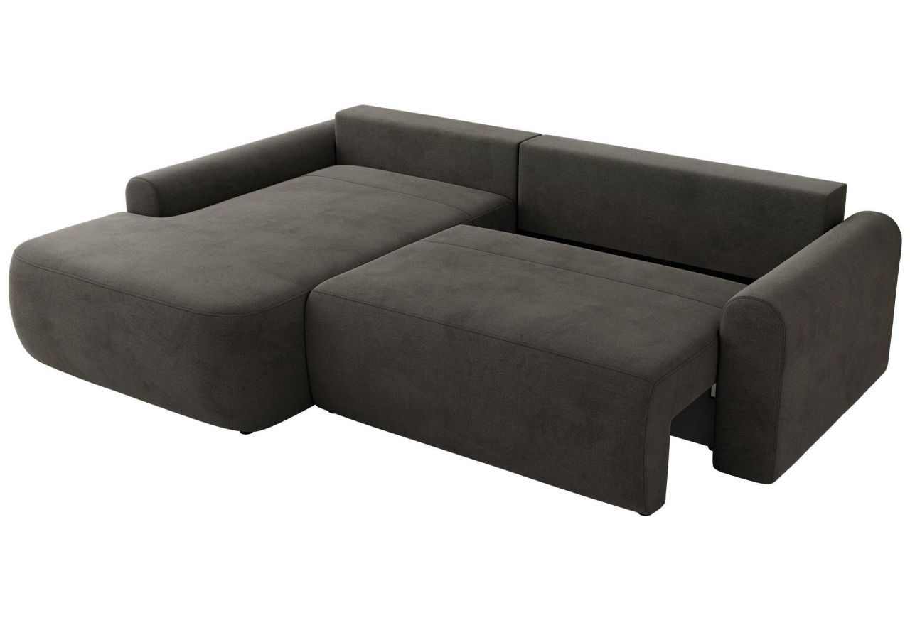 Narożnik CUBO L - strona lewa - ciemnoszary, welwet