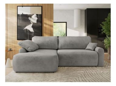 Narożnik CUBO L - strona lewa - jasnoszary, welwet