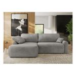 Narożnik CUBO L - strona lewa - jasnoszary, welwet