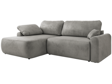 Narożnik CUBO L - strona lewa - jasnoszary, welwet