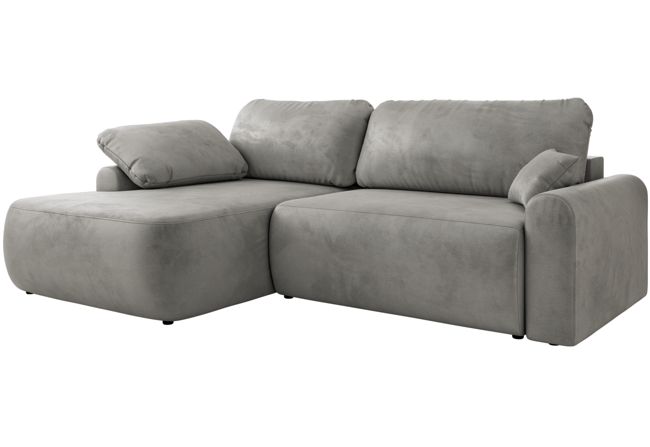 Narożnik CUBO L - strona lewa - jasnoszary, welwet