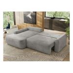 Narożnik CUBO L - strona lewa - jasnoszary, welwet