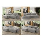 Narożnik CUBO L - strona lewa - jasnoszary, welwet