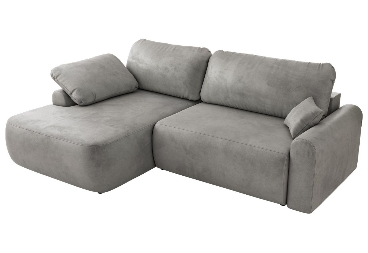 Narożnik CUBO L - strona lewa - jasnoszary, welwet