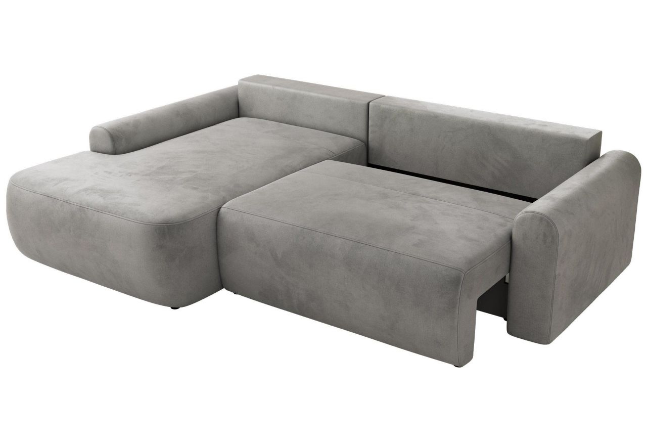 Narożnik CUBO L - strona lewa - jasnoszary, welwet