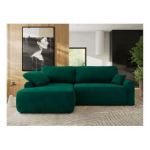 Narożnik CUBO L - strona lewa - ciemnozielony, welwet