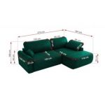 Narożnik CUBO L - strona lewa - ciemnozielony, welwet