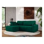 Narożnik CUBO L - strona lewa - ciemnozielony, welwet