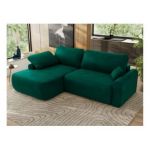 Narożnik CUBO L - strona lewa - ciemnozielony, welwet