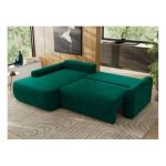 Narożnik CUBO L - strona lewa - ciemnozielony, welwet