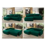 Narożnik CUBO L - strona lewa - ciemnozielony, welwet