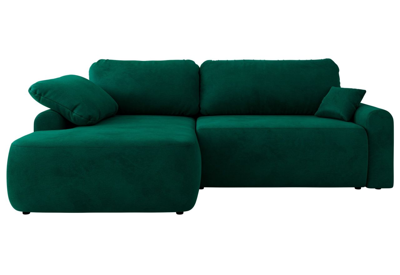 Narożnik CUBO L - strona lewa - ciemnozielony, welwet