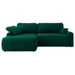 Narożnik CUBO L - strona lewa - ciemnozielony, welwet
