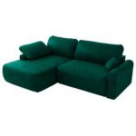 Narożnik CUBO L - strona lewa - ciemnozielony, welwet