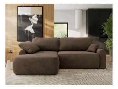 Narożnik CUBO L - strona lewa - brązowy, welwet