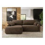 Narożnik CUBO L - strona lewa - brązowy, welwet