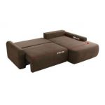 Narożnik CUBO L - strona lewa - brązowy, welwet