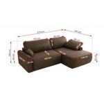 Narożnik CUBO L - strona lewa - brązowy, welwet