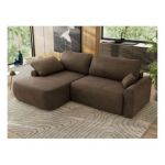 Narożnik CUBO L - strona lewa - brązowy, welwet