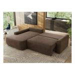 Narożnik CUBO L - strona lewa - brązowy, welwet