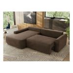 Narożnik CUBO L - strona lewa - brązowy, welwet