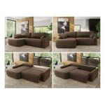 Narożnik CUBO L - strona lewa - brązowy, welwet