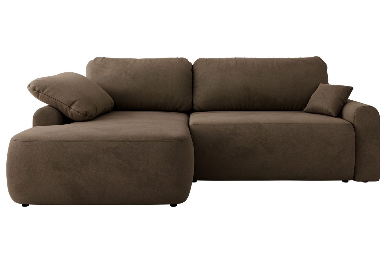 Narożnik CUBO L - strona lewa - brązowy, welwet