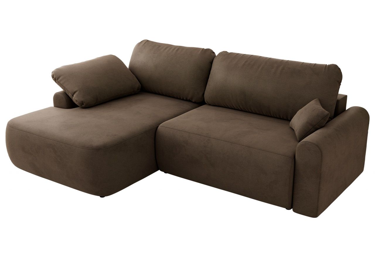 Narożnik CUBO L - strona lewa - brązowy, welwet