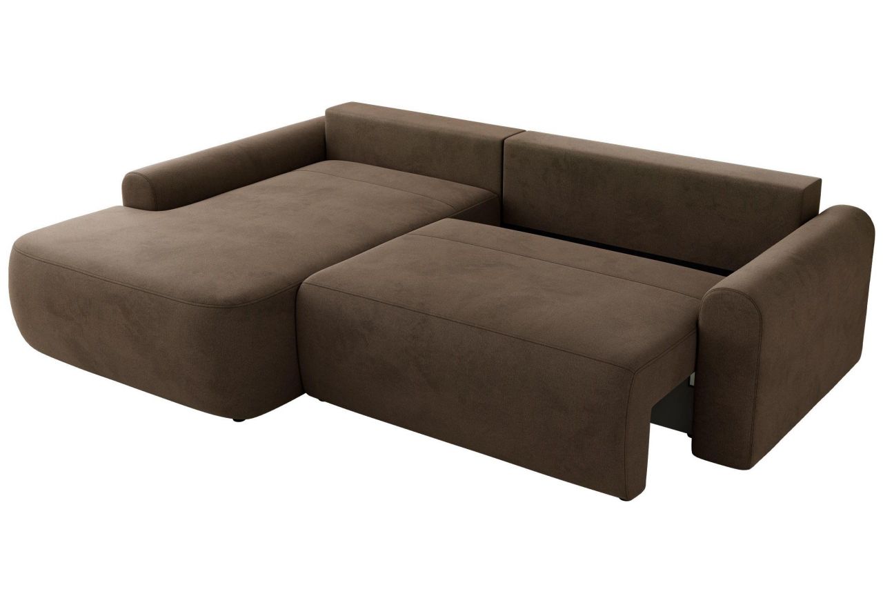 Narożnik CUBO L - strona lewa - brązowy, welwet