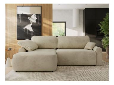 Narożnik CUBO L - strona lewa - beżowy, welwet