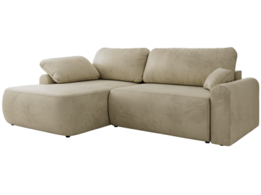 Narożnik CUBO L - strona lewa - beżowy, welwet