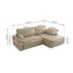 Narożnik CUBO L - strona lewa - beżowy, welwet