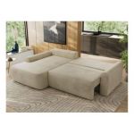 Narożnik CUBO L - strona lewa - beżowy, welwet