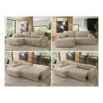 Narożnik CUBO L - strona lewa - beżowy, welwet