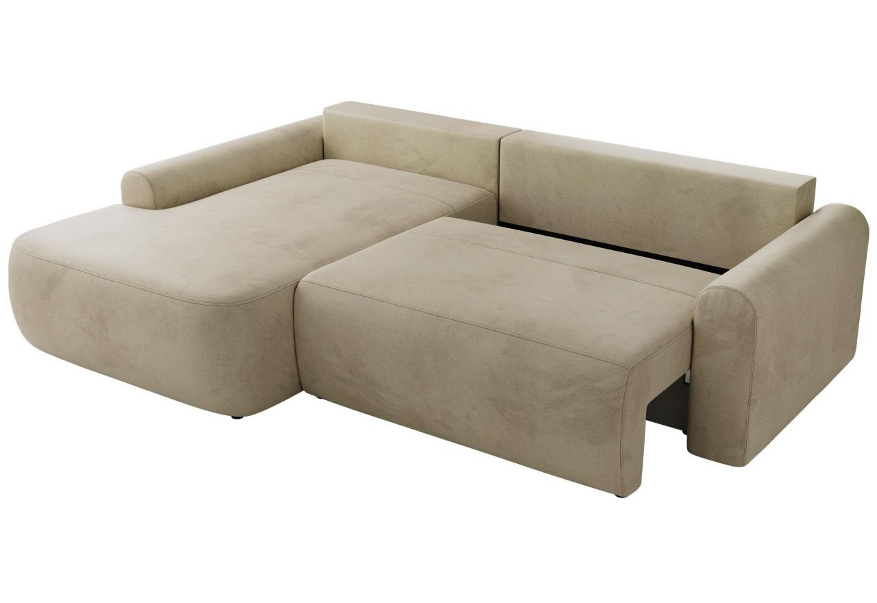 Narożnik CUBO L - strona lewa - beżowy, welwet