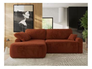 Narożnik CUBO L - strona lewa - pomarańczowy, plusz