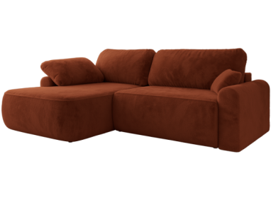 Narożnik CUBO L - strona lewa - pomarańczowy, plusz