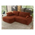 Narożnik CUBO L - strona lewa - pomarańczowy, plusz