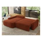 Narożnik CUBO L - strona lewa - pomarańczowy, plusz